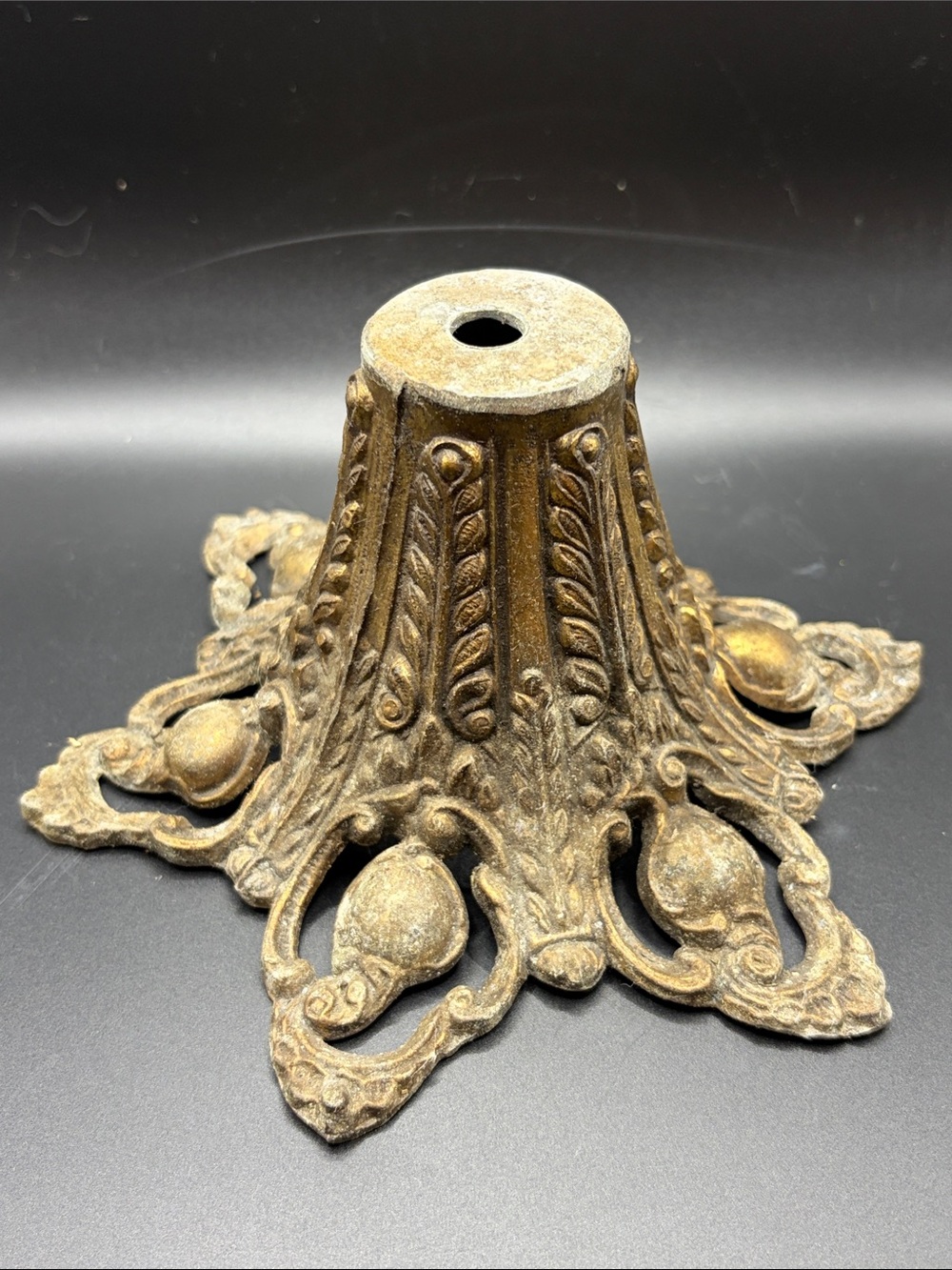 Vintage Victorian Style Art Nouveau Ornate Cast Metal Base Architectural Salvage